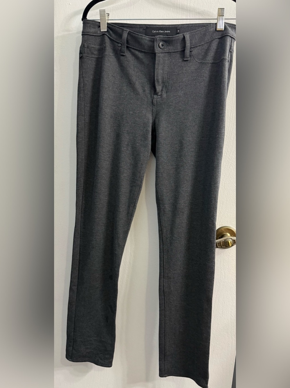 Calvin Klein Jeans Women's Dark Charcoal Straight Chinos